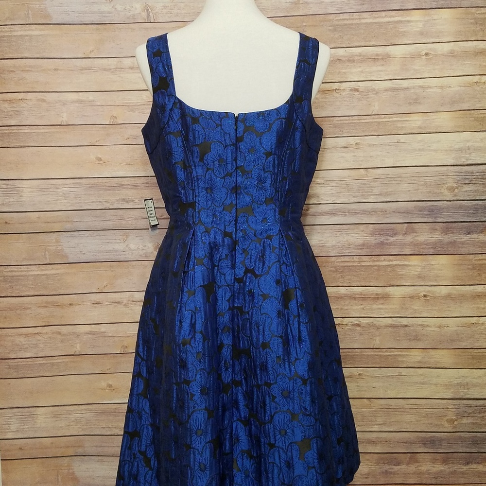 Nine West Metalic Jacquard Dress Size 10 - Picture 4 of 6